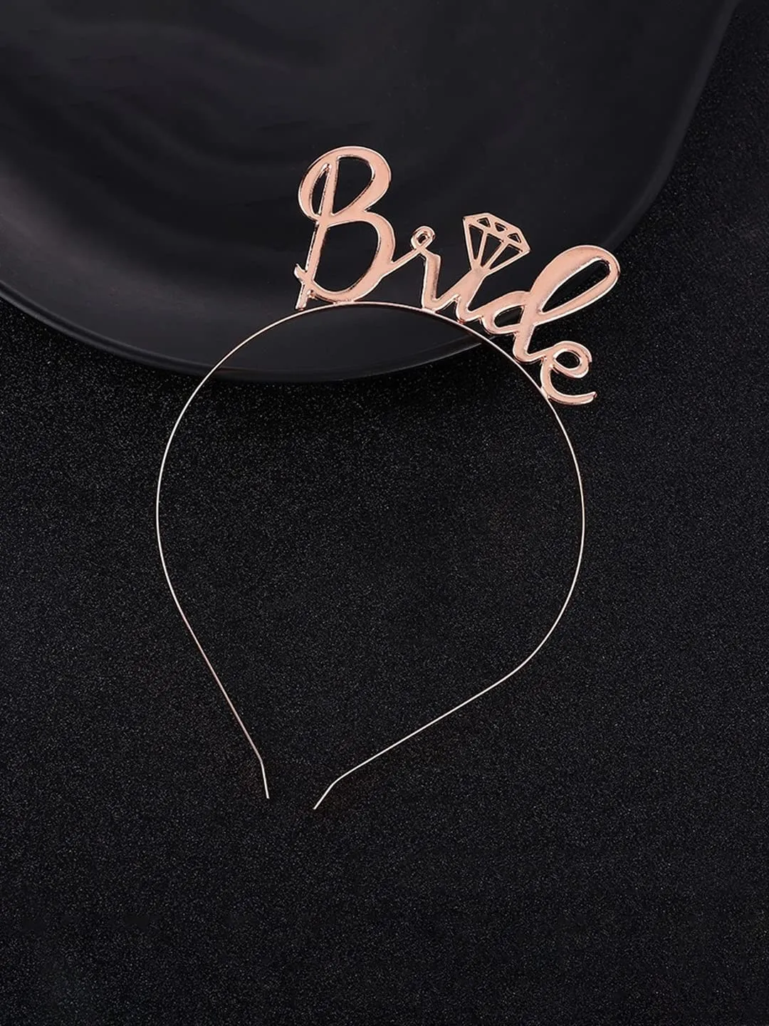 Yellow Chimes Hair Band for Girls & Women Hair Accessories for Women Rose Gold Bride Tiara for Women Bridal Shower Haldi Bachelorette Hairband for Women Gift for Women & Girls