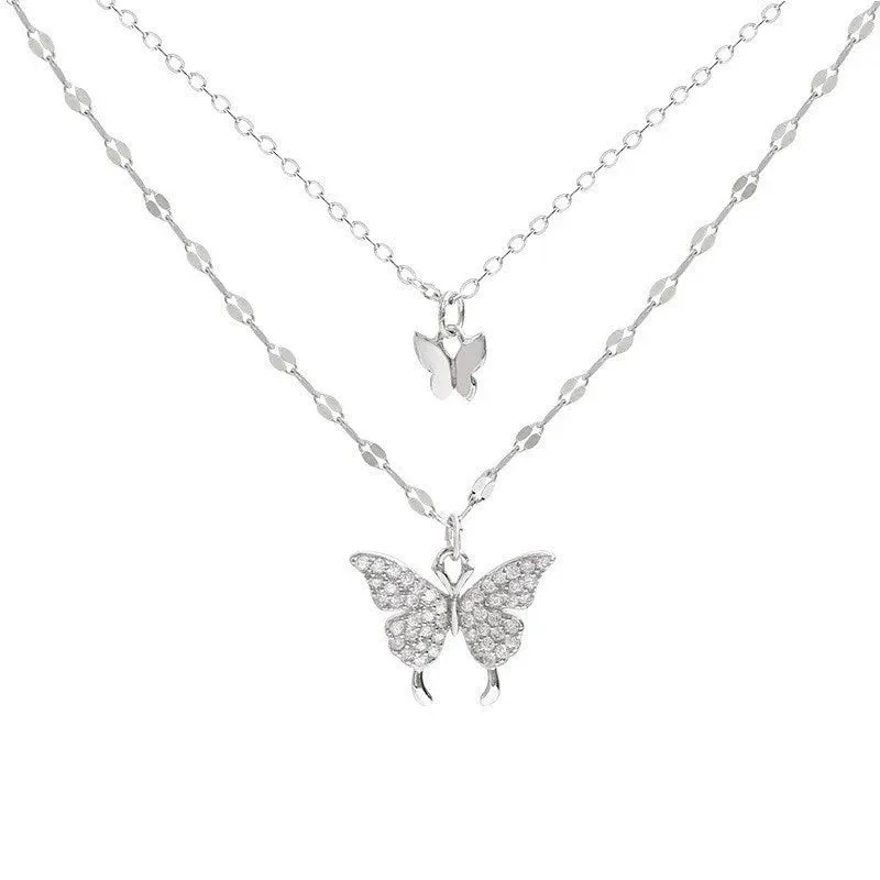 Zircon Butterfly Accessories Necklace